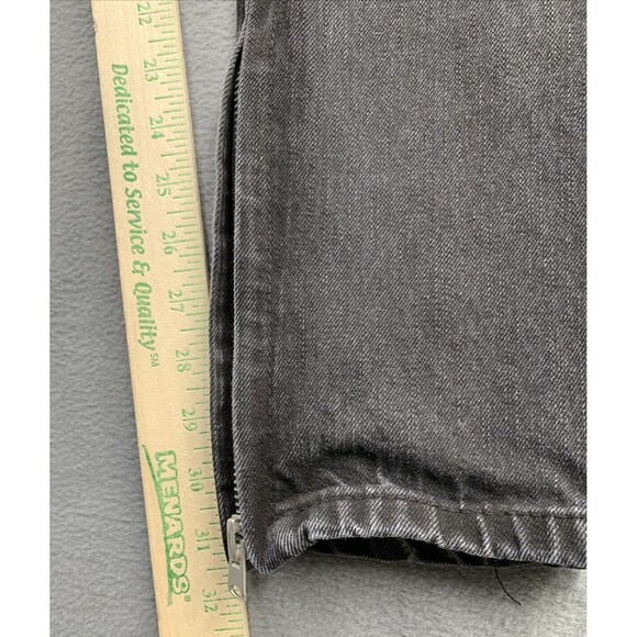 MNML Denim Jeans Men's Size 34 x 32 Black Factory Destroyed Ankle Zip Legs - Picture 7 of 15